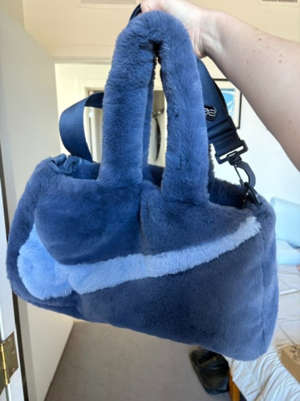Nike Sportswear Faux Fur Tote Bag Blue DQ5804-491 Crossbody